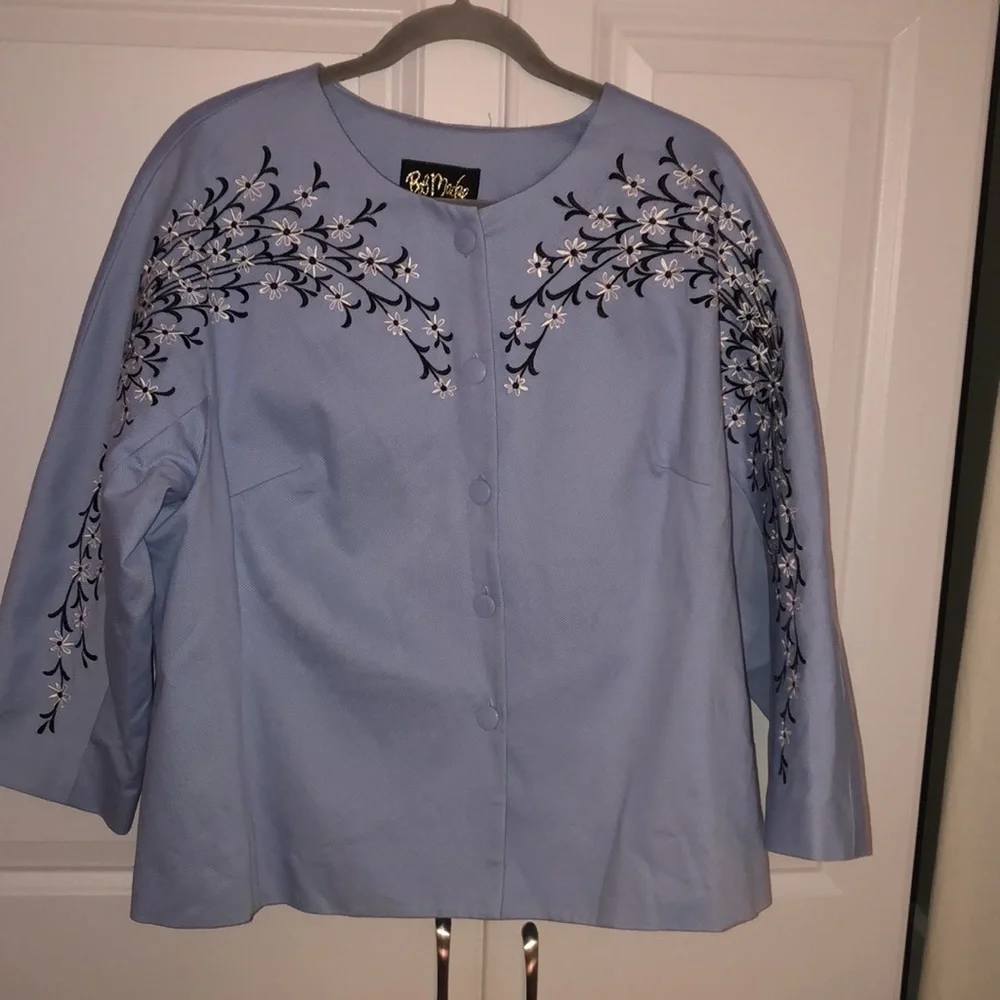 Bob Mackie Wearable‎ Art Jacket Floral Embroidered Women’s XL